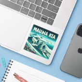 Mauna Kea Hawaii 3 Inch Vinyl Sticker (Laptop mit iPhone)