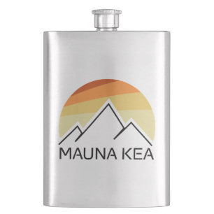 Mauna Kea Hawaii Retro Flachmann