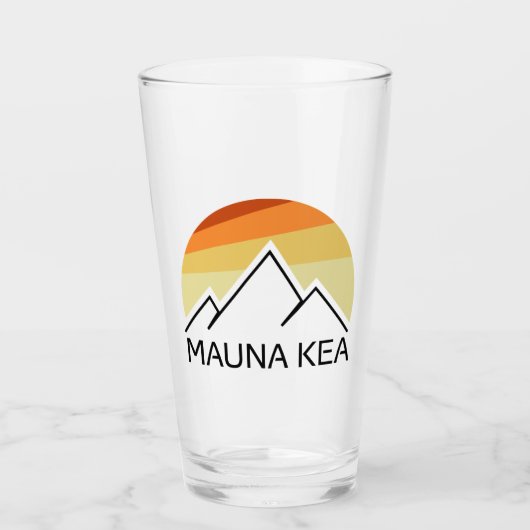 Mauna Kea Hawaii Retro Glas (Vorderseite)