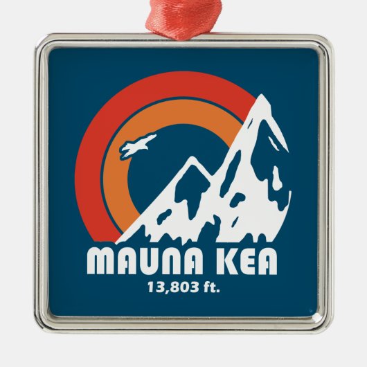 Mauna Kea Hawaii Sun Eagle Ornament Aus Metall (Vorne)