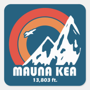 Mauna Kea Hawaii Sun Eagle Quadratischer Aufkleber