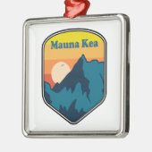 Mauna Kea Hawaii Sunrise Ornament Aus Metall (Links)
