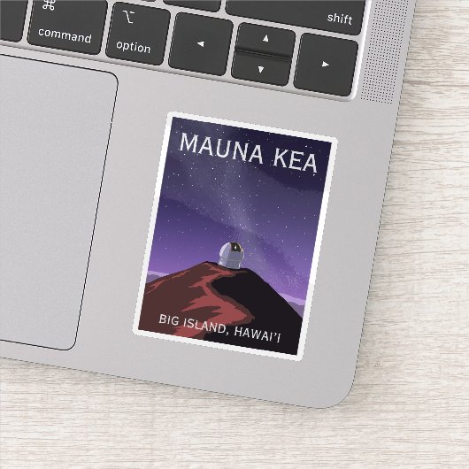 Mauna Kea Observatorium Sternenhimmel Retro Poster Aufkleber (Detail)