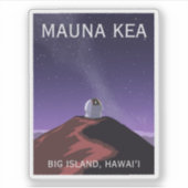 Mauna Kea Observatory Starry Sky Retro Poster Aufkleber (Vorderseite)