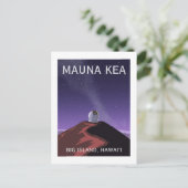 Mauna Kea Observatory Starry Sky Retro Poster  Postkarte (Stehend Vorderseite)
