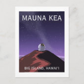 Mauna Kea Observatory Starry Sky Retro Poster  Postkarte (Vorderseite)