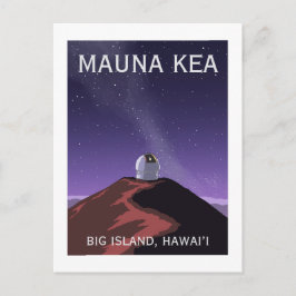 Mauna Kea Observatory Starry Sky Retro Poster  Postkarte