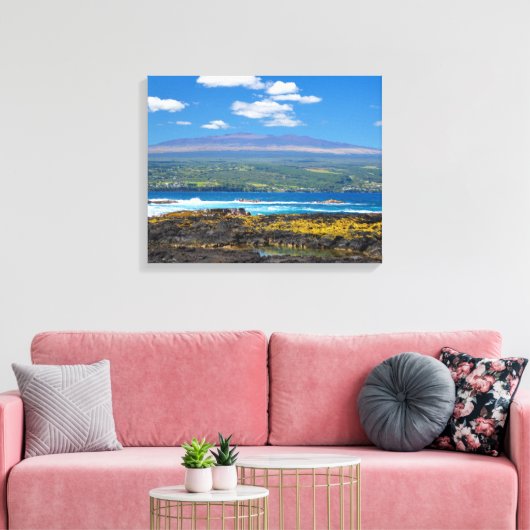Mauna Kea und Hilo Bay Canvas Print Leinwanddruck (Insitu (Wohnzimmer))