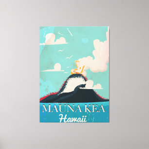 Mauna Kea Vulkan Vintage Hawaii Reiseplakat Leinwanddruck