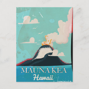 Mauna-Kea-Vulkan Vintage Hawaii-Reiseposter Postkarte