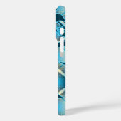 Mauna Loa Hawaiian Hibiskus Kariert Aquamarin Case-Mate iPhone Hülle (Rückseite / Links)