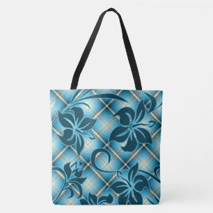 Mauna Loa Hawaiian Hibiskus Kariert Beach Bag Tasche