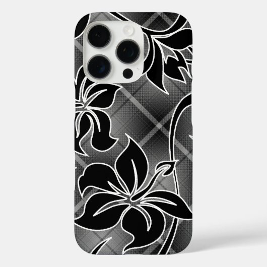 Mauna Loa Hawaiian Hibiskus Kariert Black Case-Mate iPhone Hülle (Rückseite)