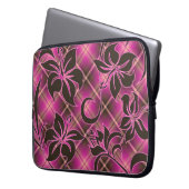 Mauna Loa Hawaiian Hibiskus Kariert Laptopschutzhülle (Vorderseite Links)