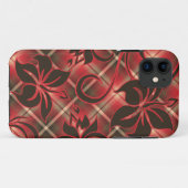 Mauna Loa hawaiischer Hibiskus kariert Case-Mate iPhone Hülle (Rückseite (Horizontal))