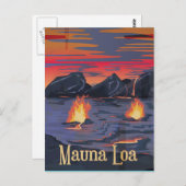 Mauna Loa Vulkan-Plakat Postkarte (Vorne/Hinten)