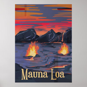 Mauna Loa Vulkan Reiseplakat Poster