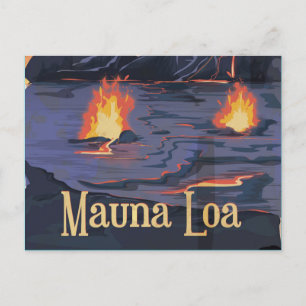 Mauna Loa Vulkan Reiseplakat Postkarte