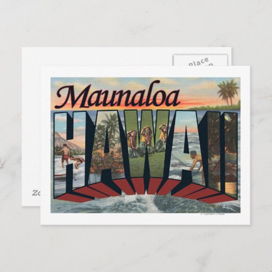 Maunaloa, Hawaii - Große Briefszenen Postkarte (Vorne/Hinten)