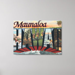 Maunaloa, Hawaii - große Buchstabe-Szenen Leinwanddruck