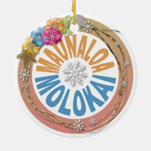 Maunaloa Molokai Hawaii Hibiskus Keramikornament (Hinten)