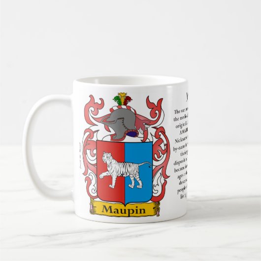 Maupin, der Ursprung, die Bedeutung und das Wappen Kaffeetasse (Links)