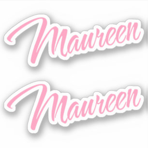 Maureen Dekorativer Name in Rosa x2 Aufkleber