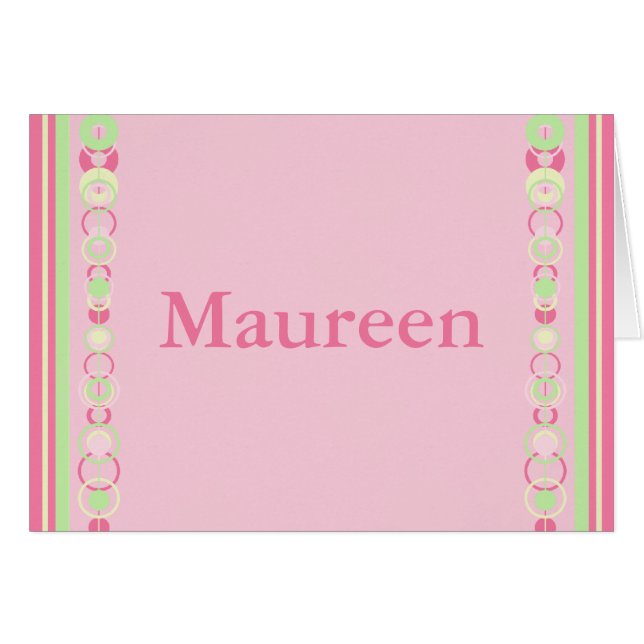 Maureen Modern Circle Individuelle Name Card (Vorderseite (Horizontal))