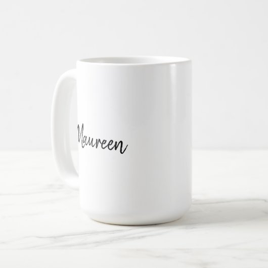 Maureen Personalisierter Name mit Warnung Kaffeetasse (Vorderseite Links)