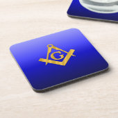 Maurer Freimaurer mit Steigungs-Blau Untersetzer (Linke Seite)