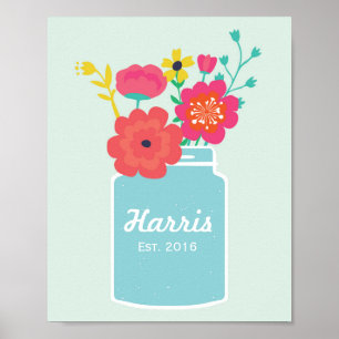 Maurer-Glas-Blumen-Familie hergestelltes Plakat