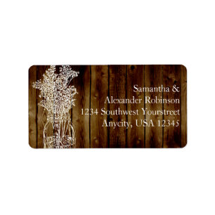 Maurer-Glas-Briefmarke auf dunkler hölzerner Adressaufkleber