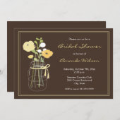 Maurer-Glas Brown und gelbes Brautparty laden ein Einladung (Vorne/Hinten)