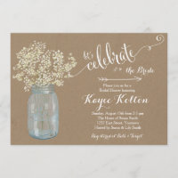 Maurer-Glas-Gipskraut-Brautparty-Einladung