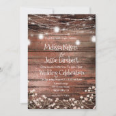 Maurer-Glas-Licht-Gipskraut-rustikale Hochzeit Einladung (Vorderseite)