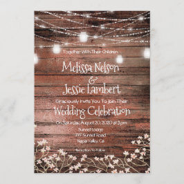 Maurer-Glas-Licht-Gipskraut-rustikale Hochzeit Einladung