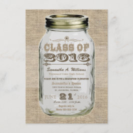 Maurer-Glas-rustikaler Vintager Blick-Abschluss Einladung