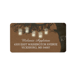 Maurer-Glas-Schnur beleuchtet Baum-Vintage Adressaufkleber