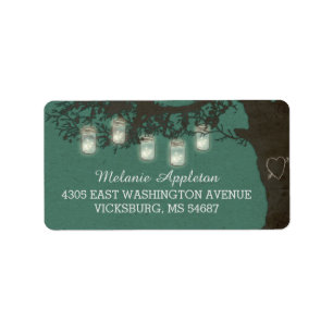 Maurer-Glas-Schnur beleuchtet Baum-Vintage Adressaufkleber