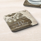 Maurer-Glas-Schnur beleuchtet Vintage Getränkeuntersetzer (Linke Seite)