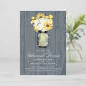 Maurer-Glas und Sonnenblume-Proben-Abendessen Einladung (Stehend Vorderseite)