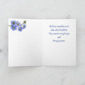 Maurer-Glas-Vergissmeinnicht-Beileids-Karte Karte (Innenseite)