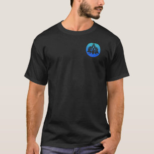 Maurer Guild Sign in Cool Retro Style Blue on Ches T-Shirt