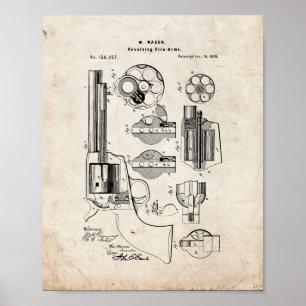 Maurer-rotierendes Feuerwaffen-Patent - alter Poster