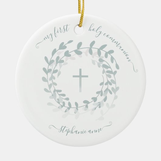 Maurer und Kreuz Keramik Ornament (Vorne)