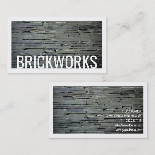 Maurerarbeit-graue Visitenkarte (Vorne/Hinten)