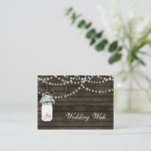 Maurerbaum Glas rustikale Hochzeitskarte Begleitkarte (Stehend Vorderseite)