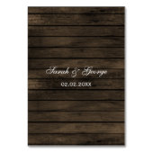 Maurerbaum Glas rustikale Hochzeitskarte Tischnummer (Rückseite)