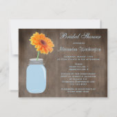 Maurerglas-u. Gerbera-Gänseblümchen-rustikales Einladung (Rückseite)