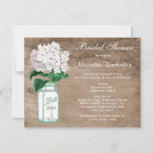 Maurerglas-u. Hydrangea-rustikales hölzernes Einladung (Rückseite)